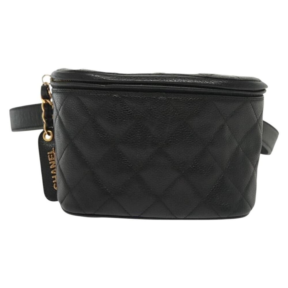 Chanel Vintage Zip Belt Quilted Caviar Small